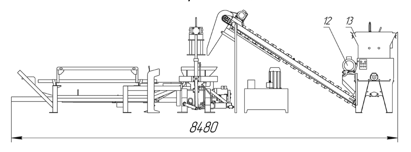 Схема вибропресса Рифей-РАМ-350