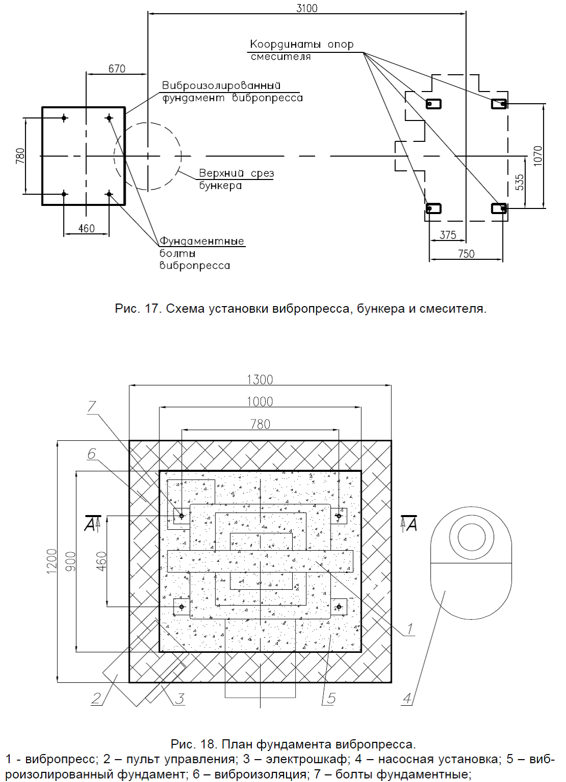 План фундамента К-1-350-ТБ План фундамента Кондор-1-350-ТБ